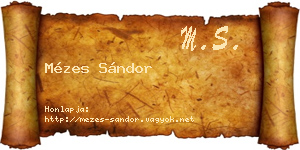 Mézes Sándor névjegykártya