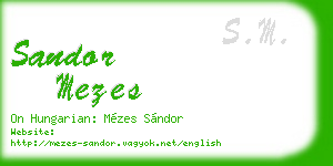sandor mezes business card