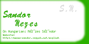 sandor mezes business card